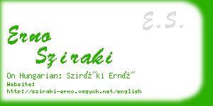 erno sziraki business card